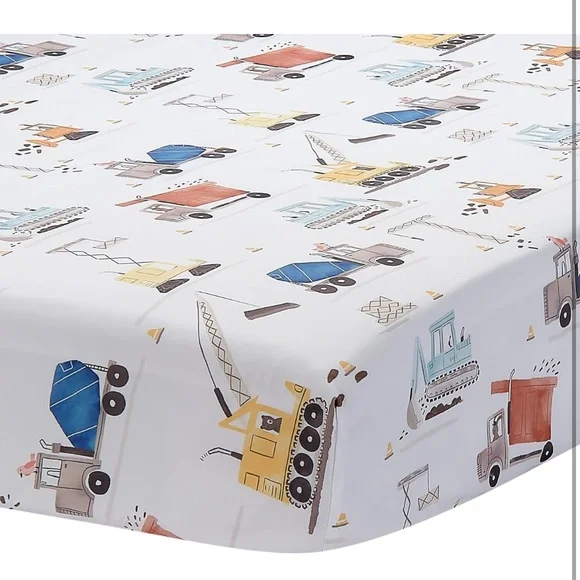 Bedtime Originals Construction Zone 3-Piece Trucks Nursery Baby Crib Bedding Set - Picture 4 of 8